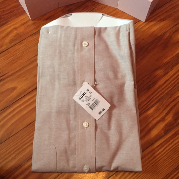 Croft & Barrow Short Sleeve Tan Dress Shirt 16 1/2 - Picture 3 of 8